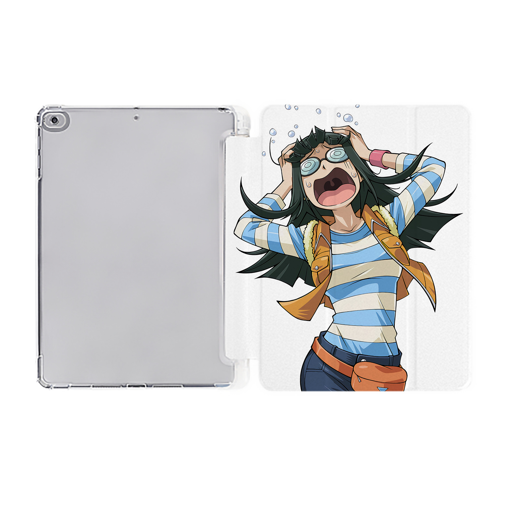 （画像用） 遊☆戯☆王 Yu-Gi-Oh! IPad ケース ペン収納付き 三つ折りスタンド PUレザー×シリコン 対応機種9.5/10.5/10.9インチ